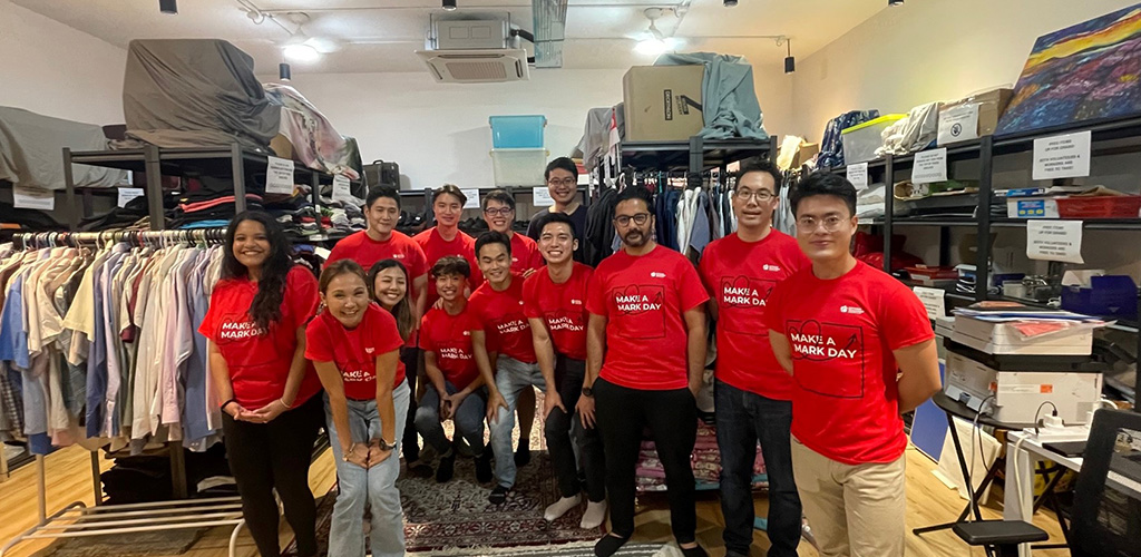 volunteers at Singapore charity