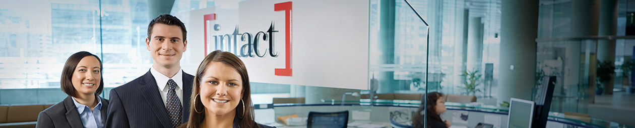 An image representing Intact Financial Corporation employees next to its logo.