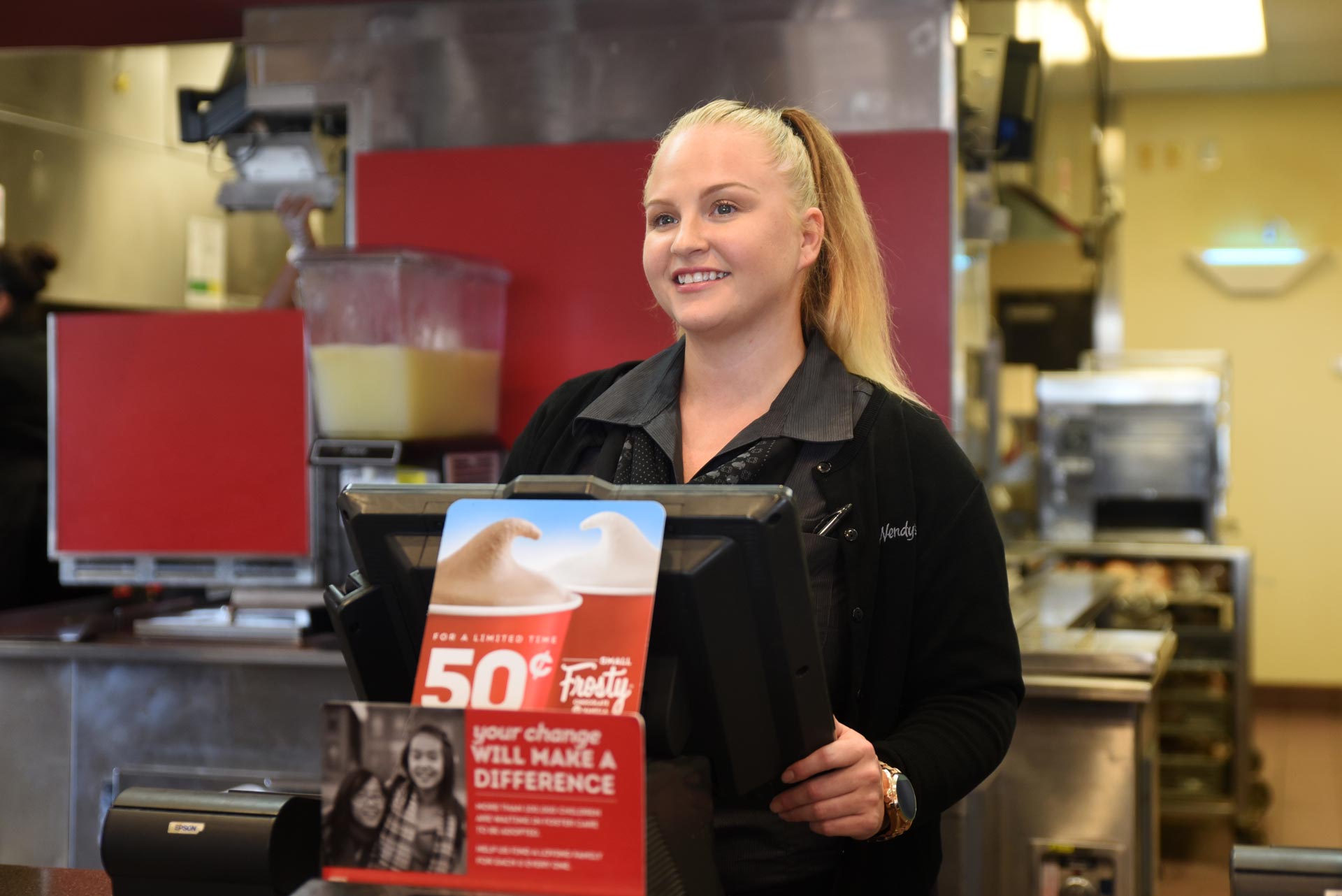 A picture of a girl smiling.